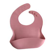 Load image into Gallery viewer, Silicone Food Bib - Dusty Rose