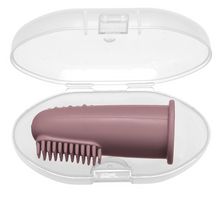 Charger l'image dans la galerie, Silicone Finger Toothbrush with Carrying Case - Dusty Rose