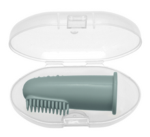 Charger l'image dans la galerie, Silicone Finger Toothbrush with Carrying Case - Sage
