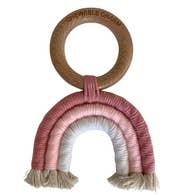 Load image into Gallery viewer, Rainbow Macrame Teether - Rose + Blush
