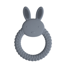 Load image into Gallery viewer, Silicone Bunny Teether - Blue Grey