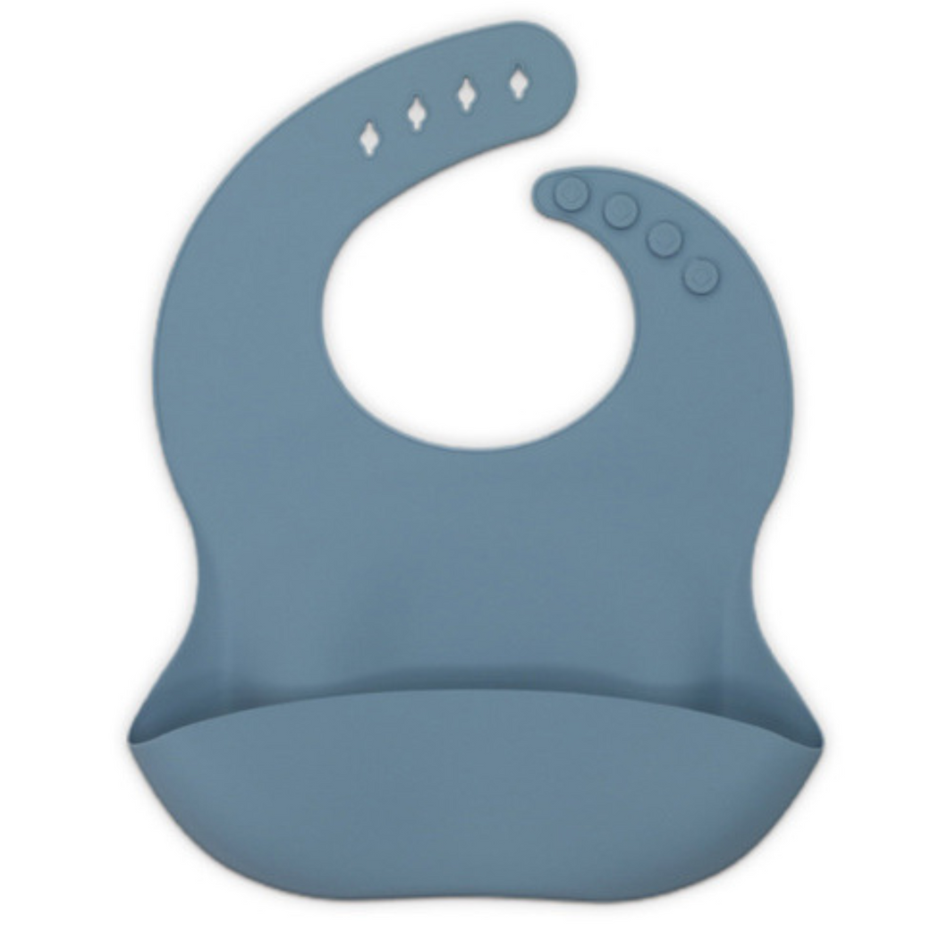 Silicone Food Bib - Blue