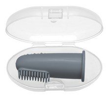 Charger l&#39;image dans la galerie, Silicone Finger Toothbrush with Carrying Case - Grey
