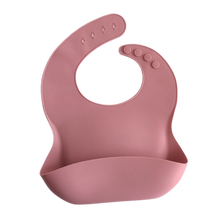 Load image into Gallery viewer, Silicone Food Bib - Dusty Rose
