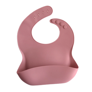 Silicone Food Bib - Dusty Rose