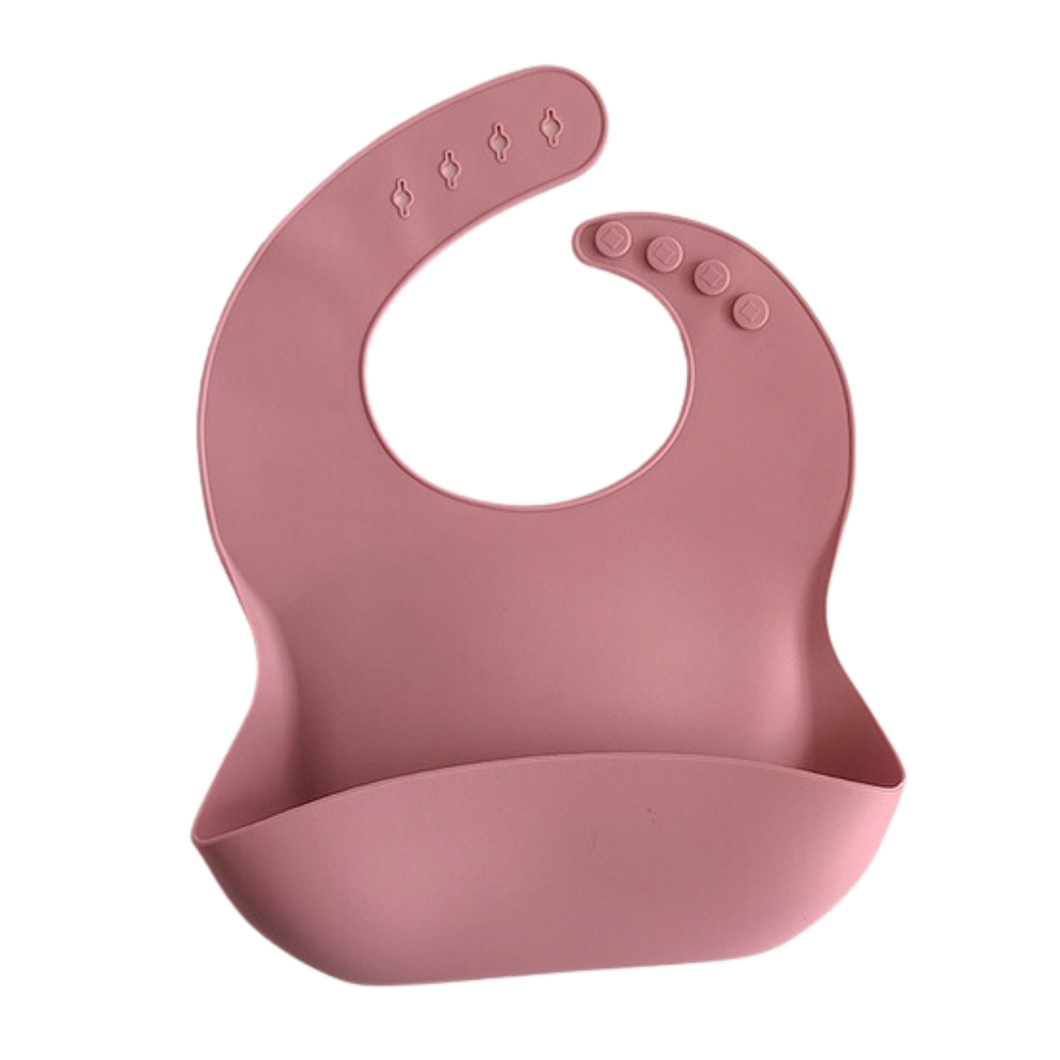 Silicone Food Bib - Dusty Rose