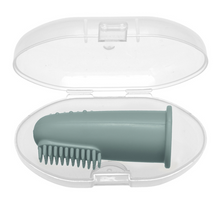 Charger l&#39;image dans la galerie, Silicone Finger Toothbrush with Carrying Case - Sage
