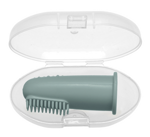 Silicone Finger Toothbrush with Carrying Case - Sage