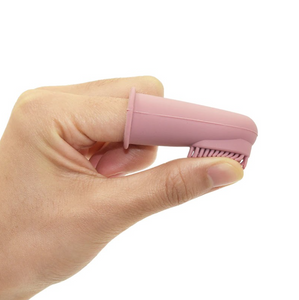 Silicone Finger Toothbrush with Carrying Case - Dusty Rose