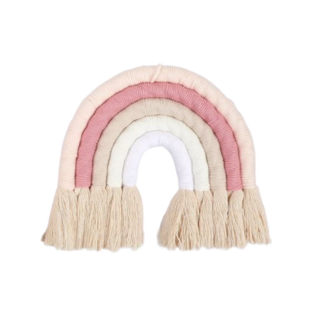 Rainbow Macrame Wall Decor - Soft Pink