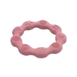Round Silicone Baby Teether - Rose
