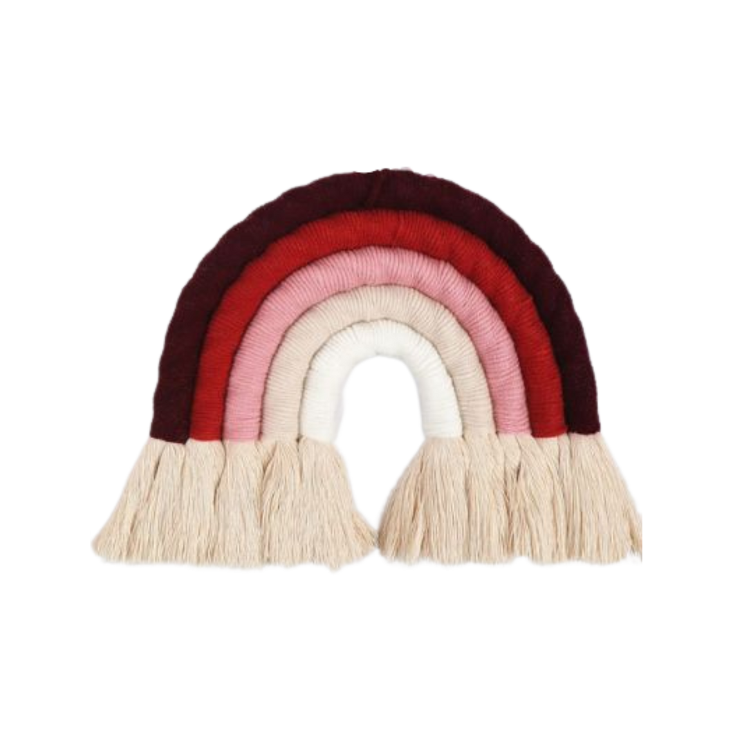 Rainbow Macrame Wall Decor - Ruby Red