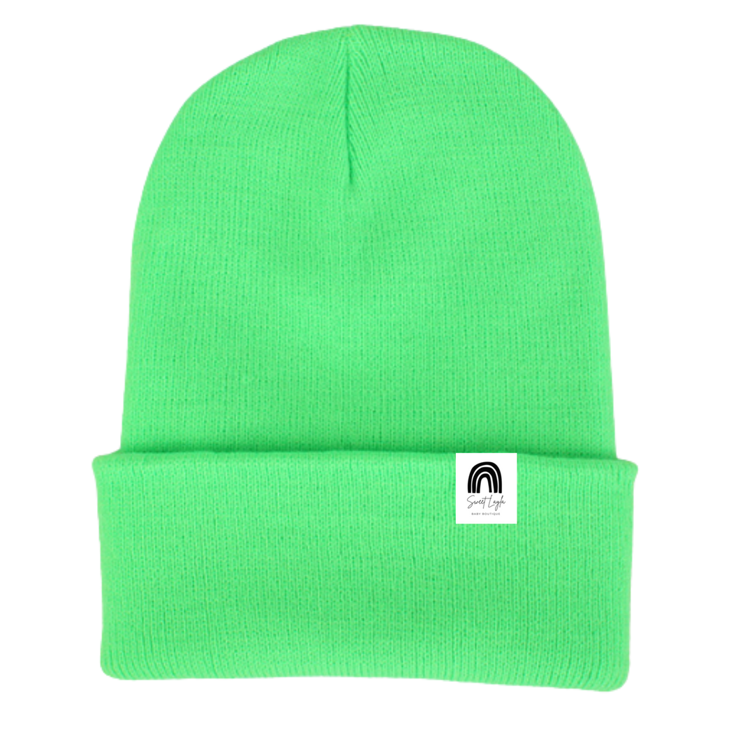 Kids Safety Wear Winter Hat - Fluorescent Green