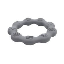 Charger l&#39;image dans la galerie, Round Silicone Baby Teether - Blue Grey

