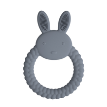 Load image into Gallery viewer, Silicone Bunny Teether - Blue Grey
