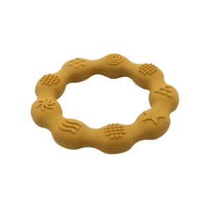 Round Silicone Baby Teether - Mustard