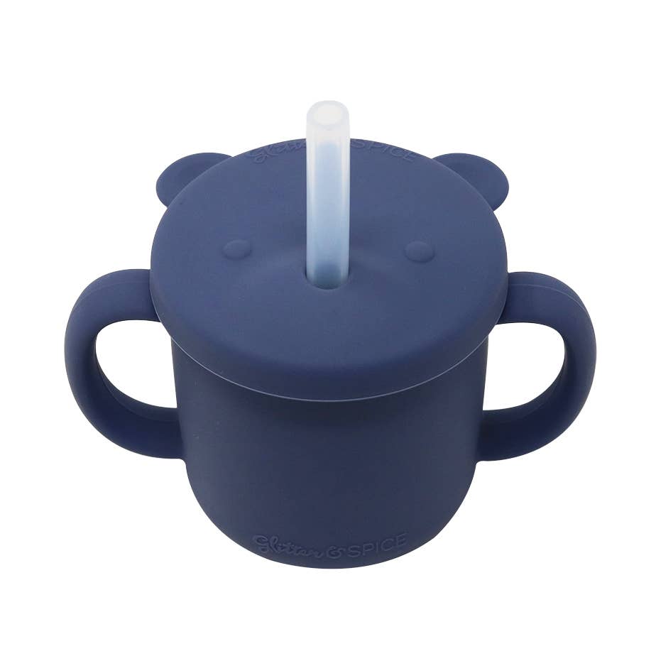 Grow With Me Silicone Bear Cup - Navy