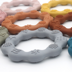 Round Silicone Baby Teether - Mustard