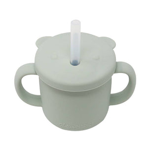 Grow With Me Silicone Bear Cup - Sage