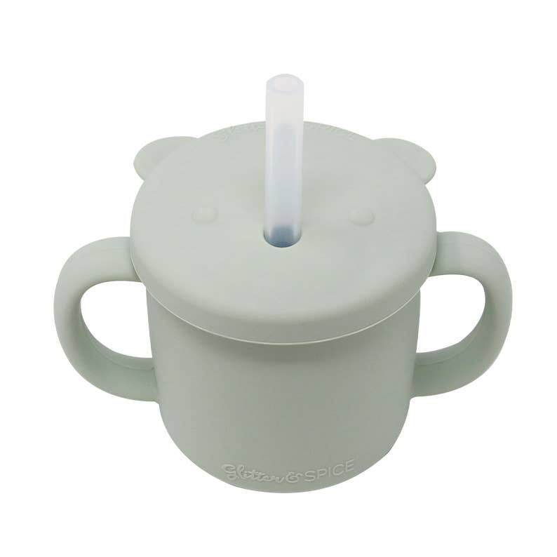 Grow With Me Silicone Bear Cup - Sage
