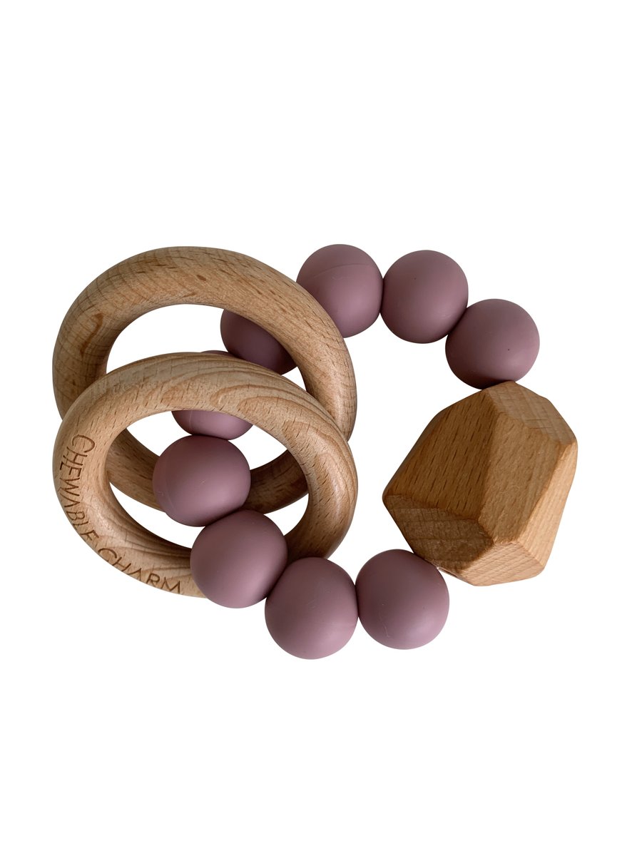 Hayes Silicone + Wood Teether - Gem