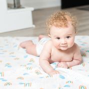 Load image into Gallery viewer, Muslin Swaddle Blanket - Rainbow Sky
