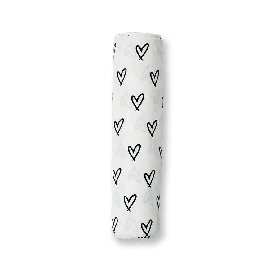 Muslin Swaddle Blanket - Hearts