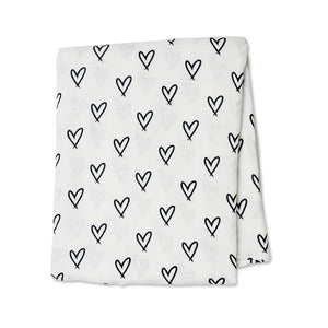 Muslin Swaddle Blanket - Hearts