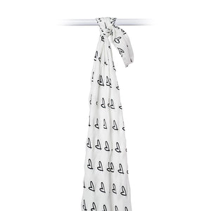 Muslin Swaddle Blanket - Hearts