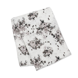 Muslin Swaddle Blanket - Black Floral