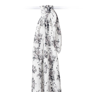 Muslin Swaddle Blanket - Black Floral