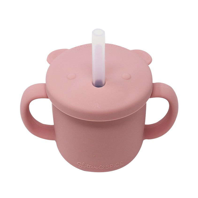 Grow With Me Silicone Bear Cup - Dusty Rose