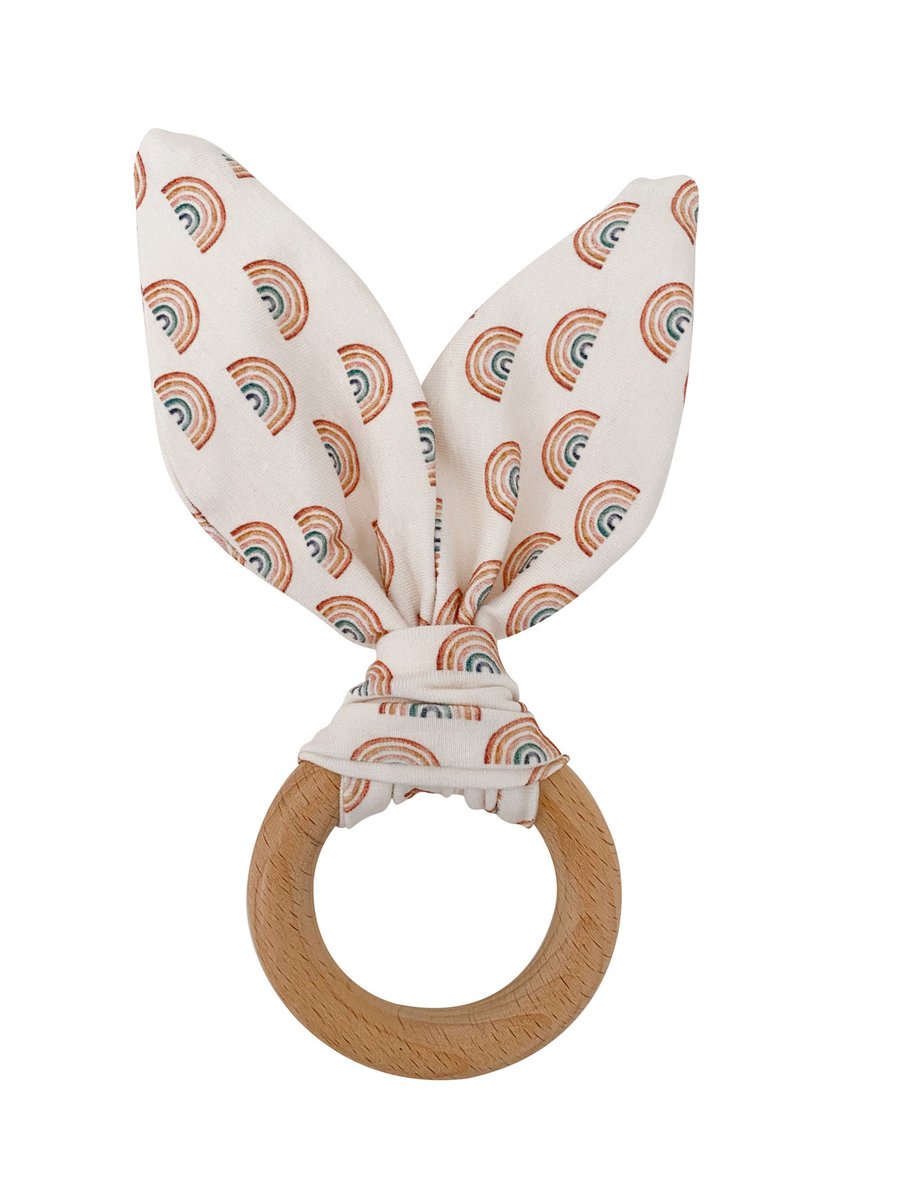 Crinkle Bunny Ears Teether- Color Rainbow