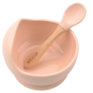 Silicone Bowl with Spoon Set - Blush